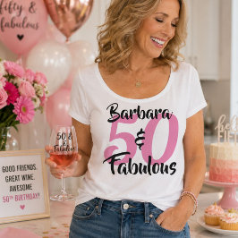 Camiseta Branca de Aniversário Personalizada 50 & 