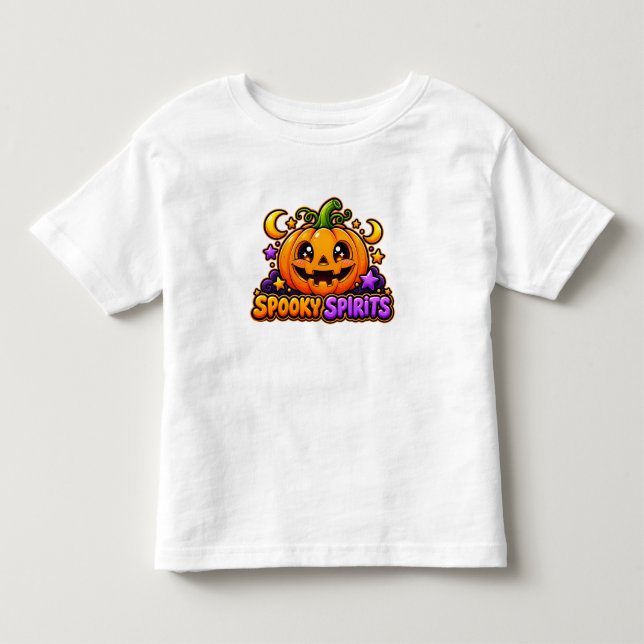 Camiseta Branca de Bebê Espíritos Assustadores Cut (Frente)