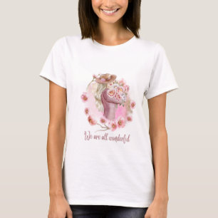 Camiseta branca de cor branca, cor-de-rosa-rosa el