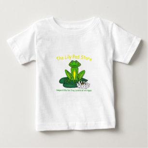 Camiseta Branca de Criança com Sapo em Folha de Ne