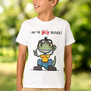 Camiseta Branca de desenhos animados do Dinossauro Verde Fe
