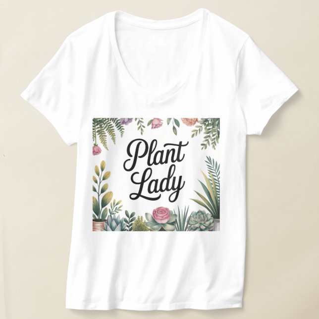 Camiseta Branca de Frame de Plantas (Postura )