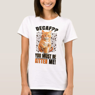 Camiseta Branca de Gato de Café