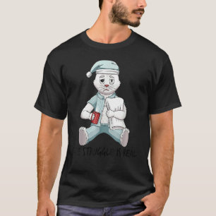 Camiseta Branca De Gato Preguiçoso Cansado A Luta Está A Ch