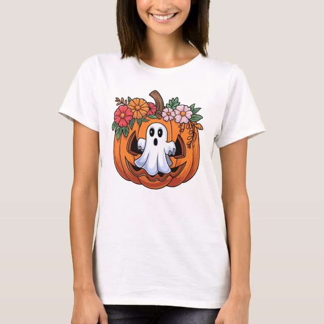 Camiseta Branca de Halloween (Frente)