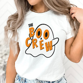 Camiseta Branca de Halloween da Família Boo Crew Ghost