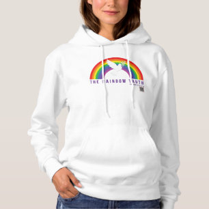 Camiseta Branca de Hoodie Arco-Íris Dove Promessa de Deus