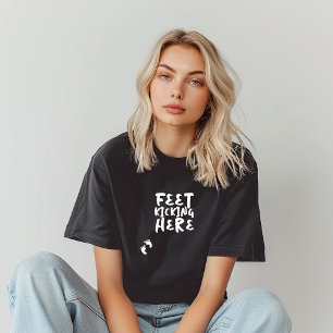 Camiseta branca de impressão digital de gravidez h