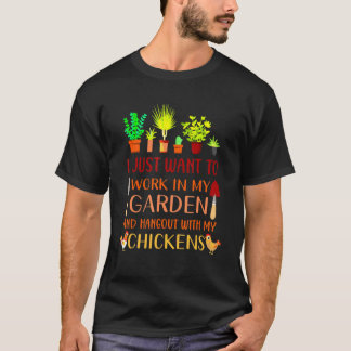 Camiseta Branca de jardinagem de trevo de galinha