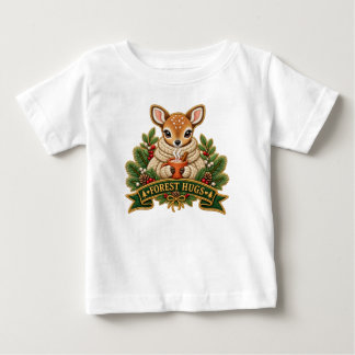 Camiseta Branca de Manga Curta para Bebê com Flore