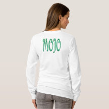 Camiseta branca de manga longa para mulheres Mojo 