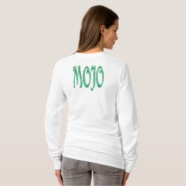 Camiseta branca de manga longa para mulheres Mojo