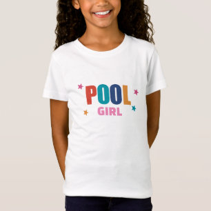 Camiseta branca de natação de verão com tipografia