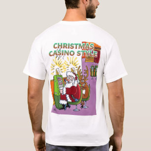 Camiseta branca de Natal Casino Style atrás