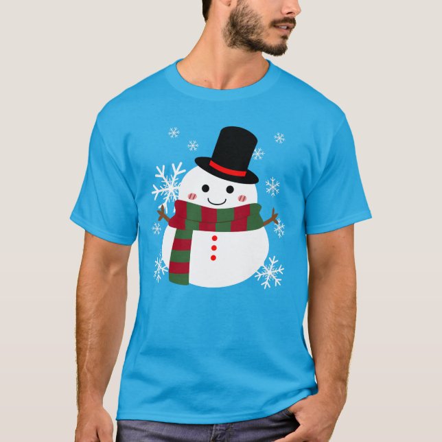 Camiseta Branca de Natal Snowman (Frente)