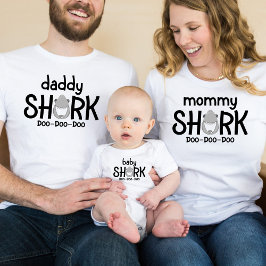 Camiseta Branca do Dia das Mães Mamãe Tubarão