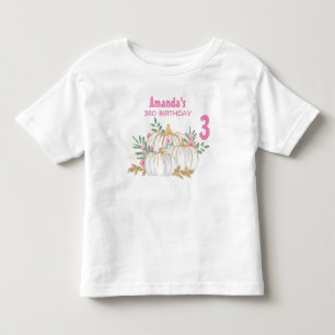 Camiseta Branca e Dourada Pumpkins Watercolor Aniversário