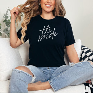 Camiseta Branca E Negra De Script Moderno