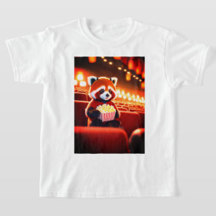 Camiseta branca e pequena de pânico vermelho-human