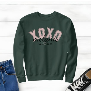 Camiseta branca e rosa para Namorados XOXO