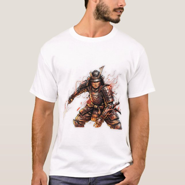 Camiseta Branca Estética Dark Void Samurai – Japan (Frente)