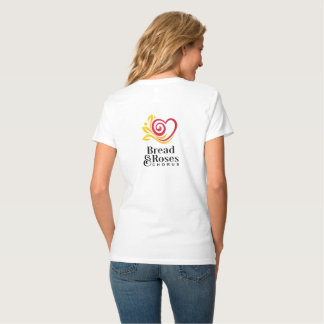 Camiseta branca feminina Vneck Bread & Roses