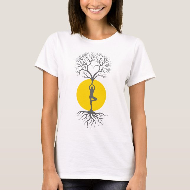 Camiseta branca, feminina | Yoga Tree (Frente)