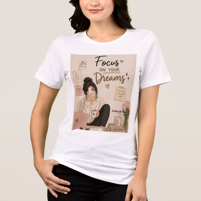 Camiseta branca fofa para meninas (Frente)