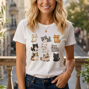 Camiseta Branca Gatinhos Gatos Fofos Adoráveis Kaw