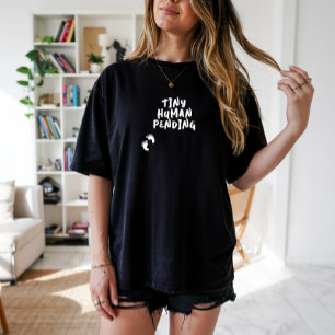 Camiseta branca humorística de gravidez com impres