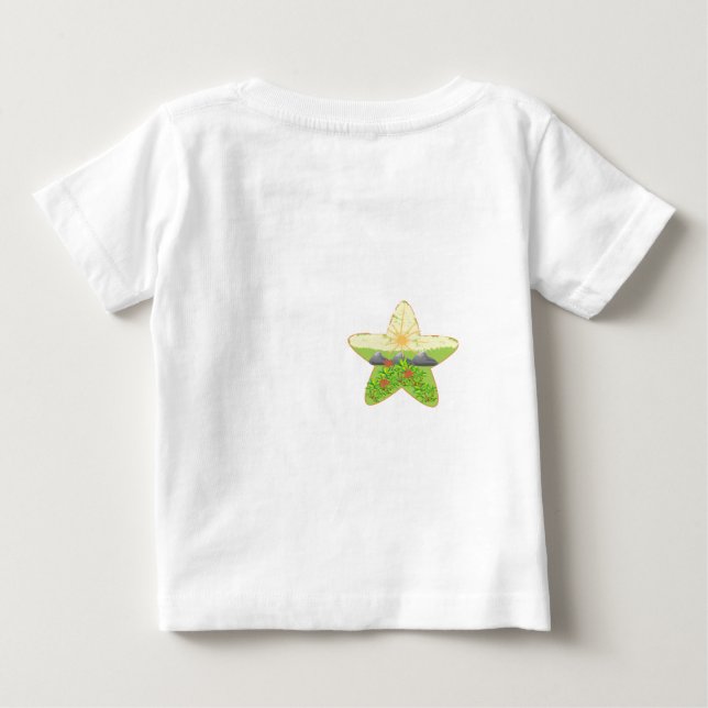 camiseta branca impressa com a natureza (Verso)