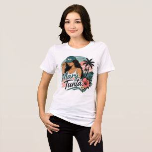 Camiseta Branca Mary Tunta Pidgin Havaiano Engraçado