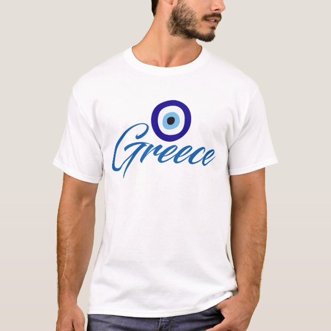 Camiseta Branca Masculina Olho Grego (Frente)