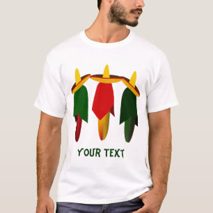 Camiseta branca Mens Peppers Três Amigo