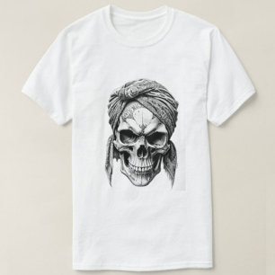 Camiseta branca moderna, Impressão  morto, de  mas