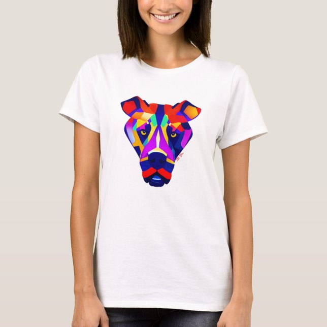 Camiseta branca mulheres do cachorro de Alexander (Frente)