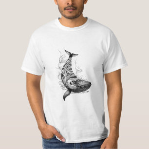 Camiseta Branca Natureza Selvagem Animal Ilustração Arte