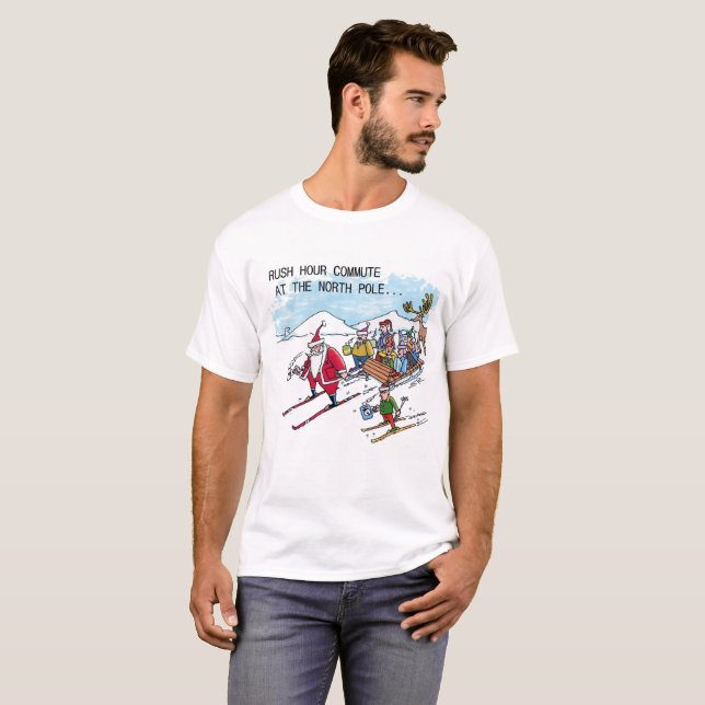 Camiseta branca North Pole Rush Hour (Frente Completa)