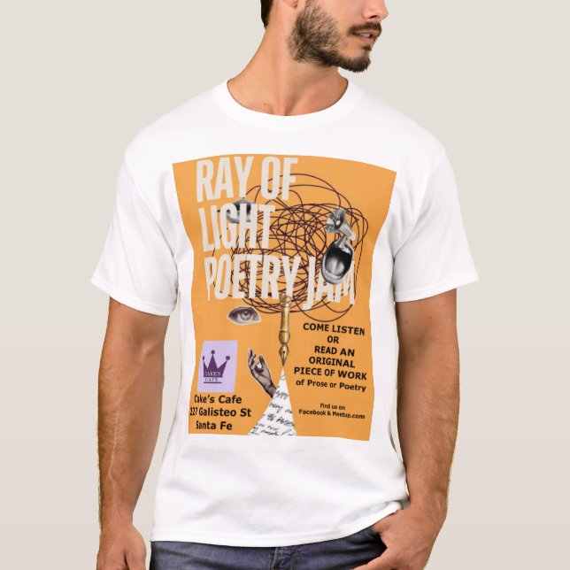 Camiseta branca Ray of Light Poetry Jam (Frente)