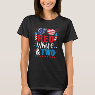 Camiseta Branca Vermelha e Dois Meninos segundo aniversário