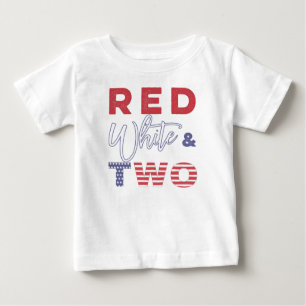 Camiseta branca vermelha e dois segundos aniversá