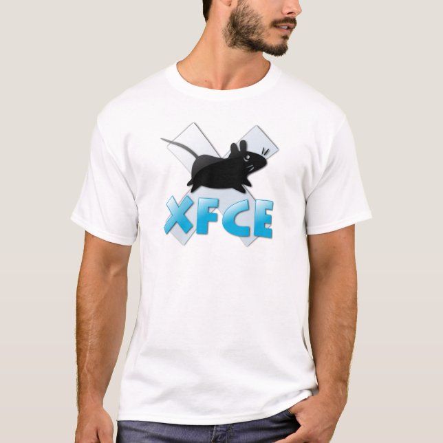 Camiseta branca XFCE Linux (Frente)
