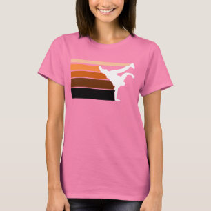 Camiseta Branco alaranjado do inclinação de BBOY