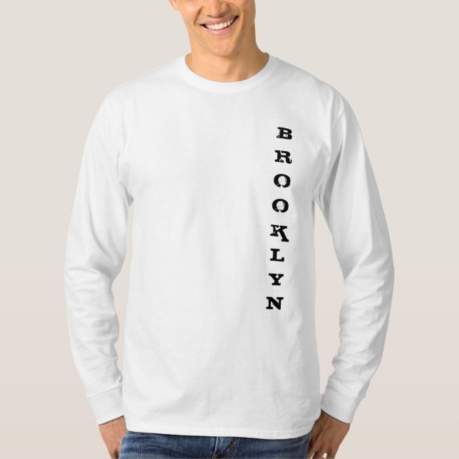 Camiseta Branco clássico do Brooklyn Nyc Modelo Nova Iorque (Frente)