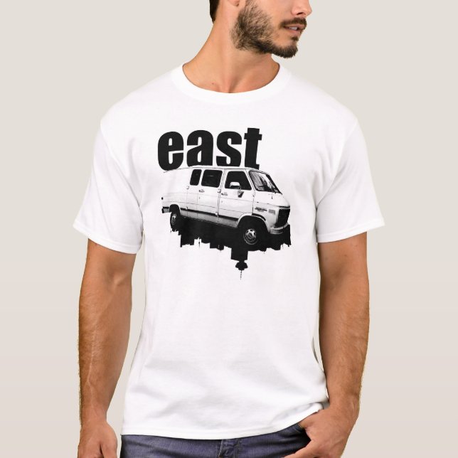 Camiseta BRANCO da skyline do eastVAN (Frente)