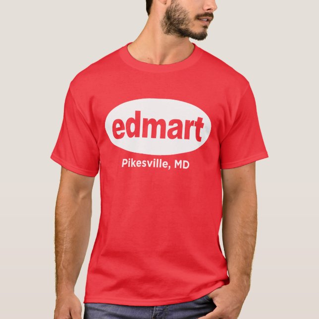 Camiseta Branco de Edmart no vermelho (Frente)