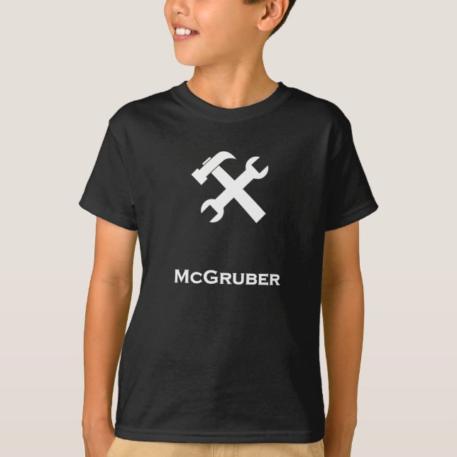 Camiseta Branco de McGruber da chave do martelo (Frente)
