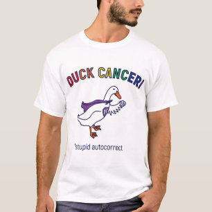 Camiseta Branco do cancer do pato