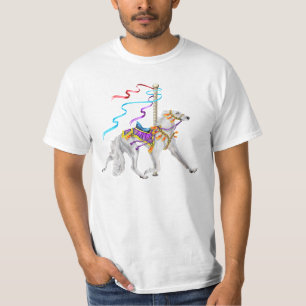 Camiseta Branco do carrossel de Saluki