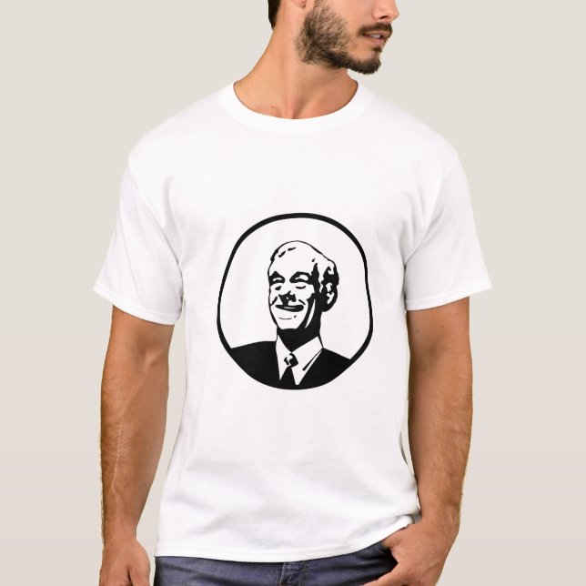 Camiseta Branco do círculo de Ron Paul (Frente)